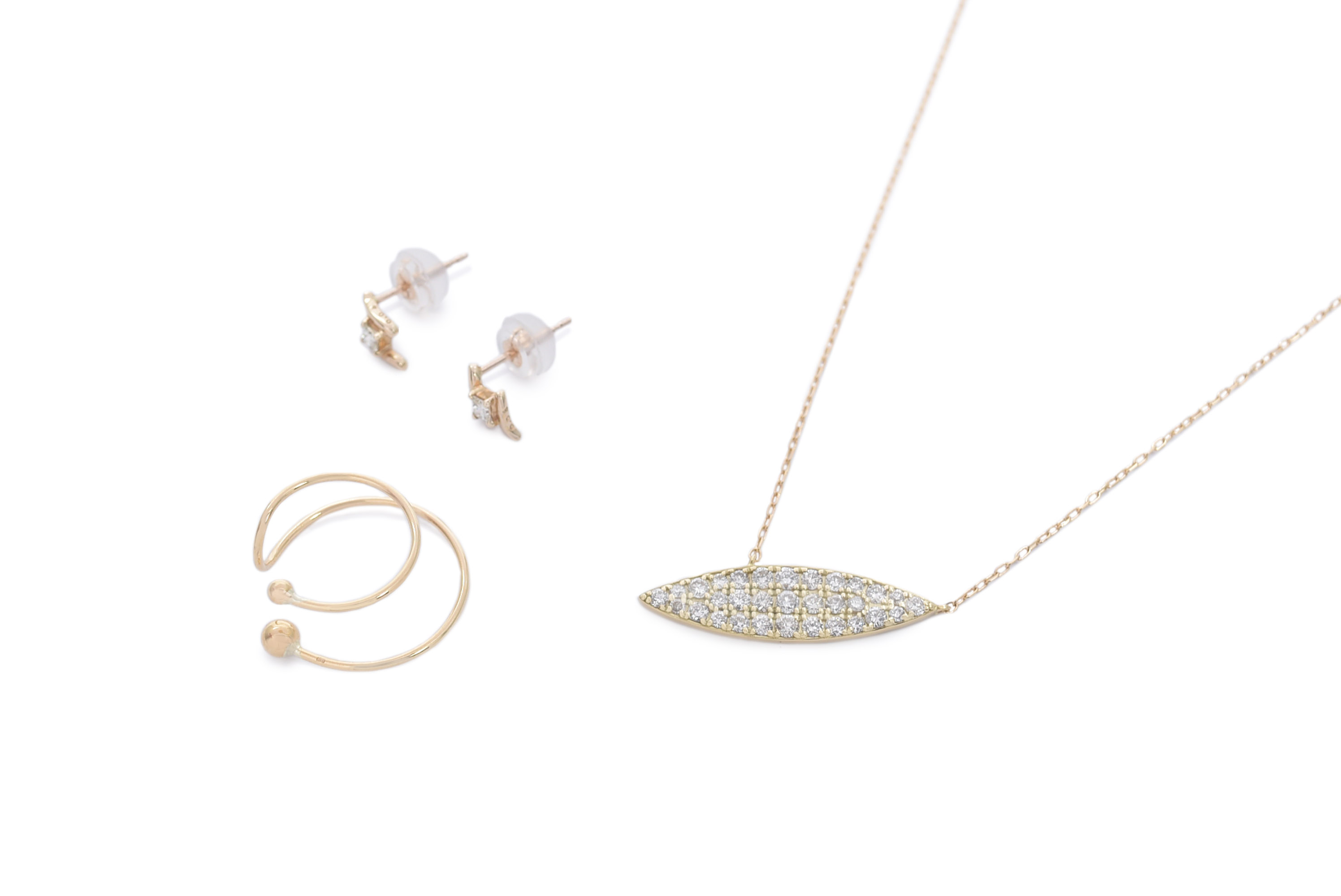 K18YG/K10YG ネックレス・ピアス・イヤーカフセット